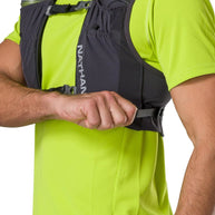 Pinnacle Run Lite Vest by Nathan in black, ultra-lightweight breathable hydration vest ideal for trail and road running