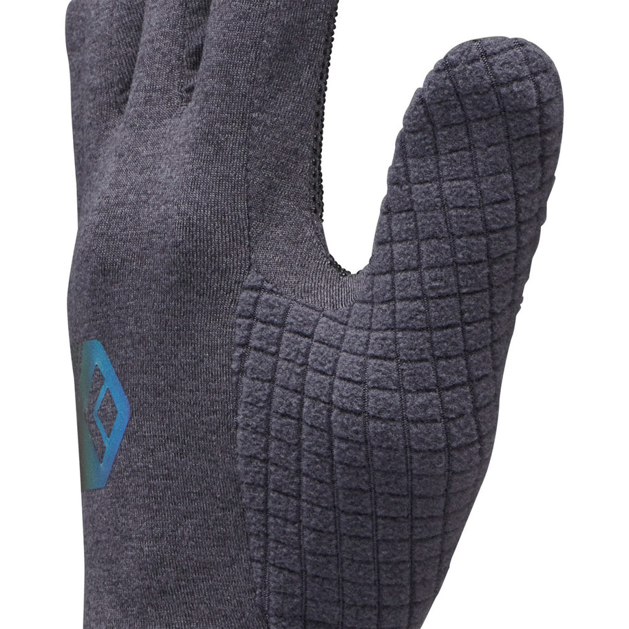 Deploy Gloves by Black Diamond in dark grey with textured grip, designed for running and outdoor training in cool weather conditions