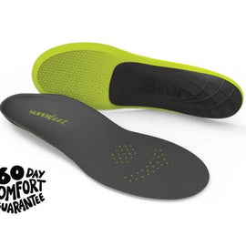 Run Support Low by Superfeet in black and lime green, ultralight carbon fiber foam insoles for high performance running support.