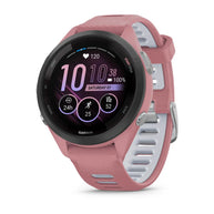 Forerunner® 265S by Garmin in rose pink and light grey, GPS running smartwatch with heart rate and VO2 tracking, ideal for running training