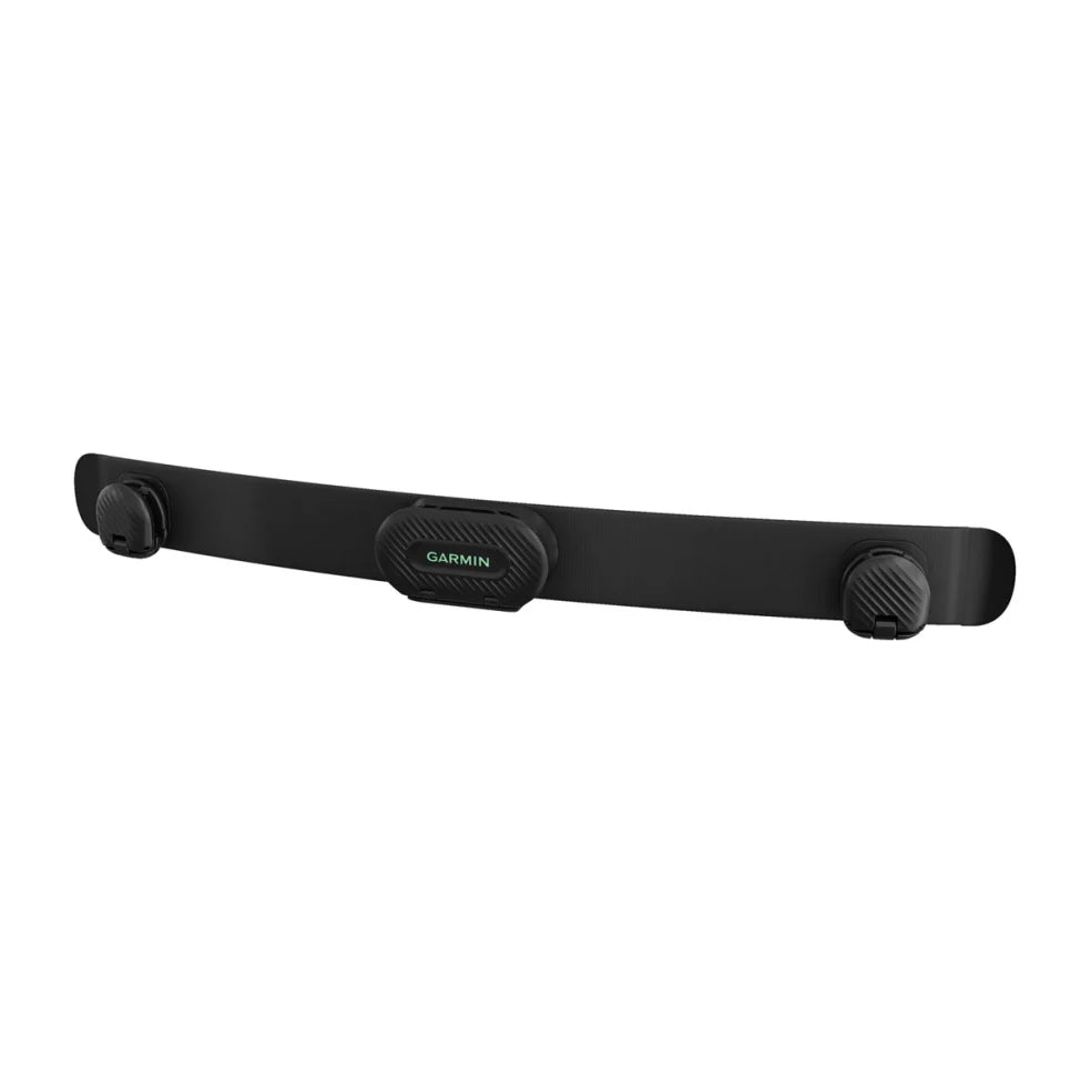 HRM-Fit by Garmin in black, women’s heart rate monitor with comfortable clip-on design for accurate fitness tracking and running