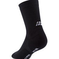 Core Run Socks Mid Cut, 5.0 - Women by CEP Sports in black, compression socks with targeted zones for joint and muscle support during running