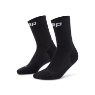 Core Run Socks Mid Cut, 5.0 - Women by CEP Sports in black, compression socks with targeted zones for support and muscle activation during running