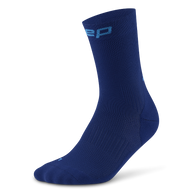 Core Run Socks Mid Cut, 5.0 - Men by CEP Sports in navy blue, compression running socks with targeted support for joint activation and comfort