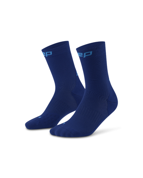 Core Run Socks Mid Cut, 5.0 - Men by CEP Sports in navy blue, compression running socks with targeted support for enhanced performance and recovery