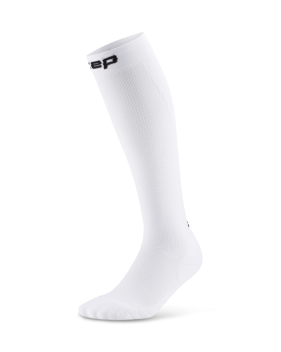 Core Run Socks Tall, 5.0 - Women by CEP Sports in white, high compression running socks for enhanced performance and recovery