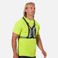 Laser Light Web Vest by Nathan in black with reflective LED thread, lightweight safety vest for running and low light visibility