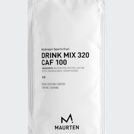 Drink Mix 320 Caf 100 by Maurten in white packaging, high caffeine sports fuel with carbs and hydration for running in Canada