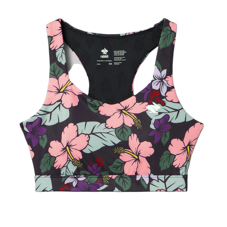 Floral sports bra on a gray background