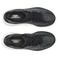 Top-down view of a pair of Saucony Endorphin Speed 6 Wide men's shoes in Black/White with black laces