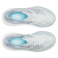 Top-down view of a pair of Saucony Endorphin Speed 6 women's shoes in Hue/Celestial with aqua insoles