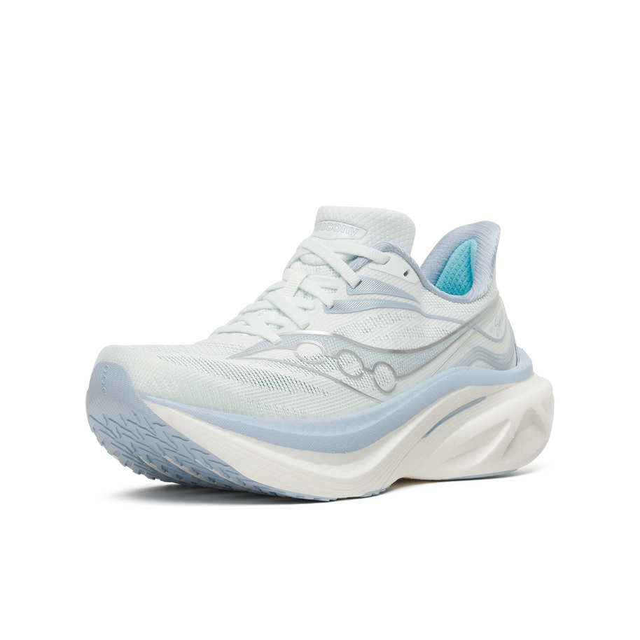Saucony Endorphin Speed 6 women's running shoe in Hue/Celestial, front three-quarter view with white laces