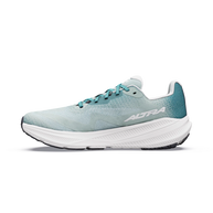Inner side of the Altra Experience Flow 3 men's road running shoe in Green Milieu /Sea Pine/Vaporous Gray with teal laces