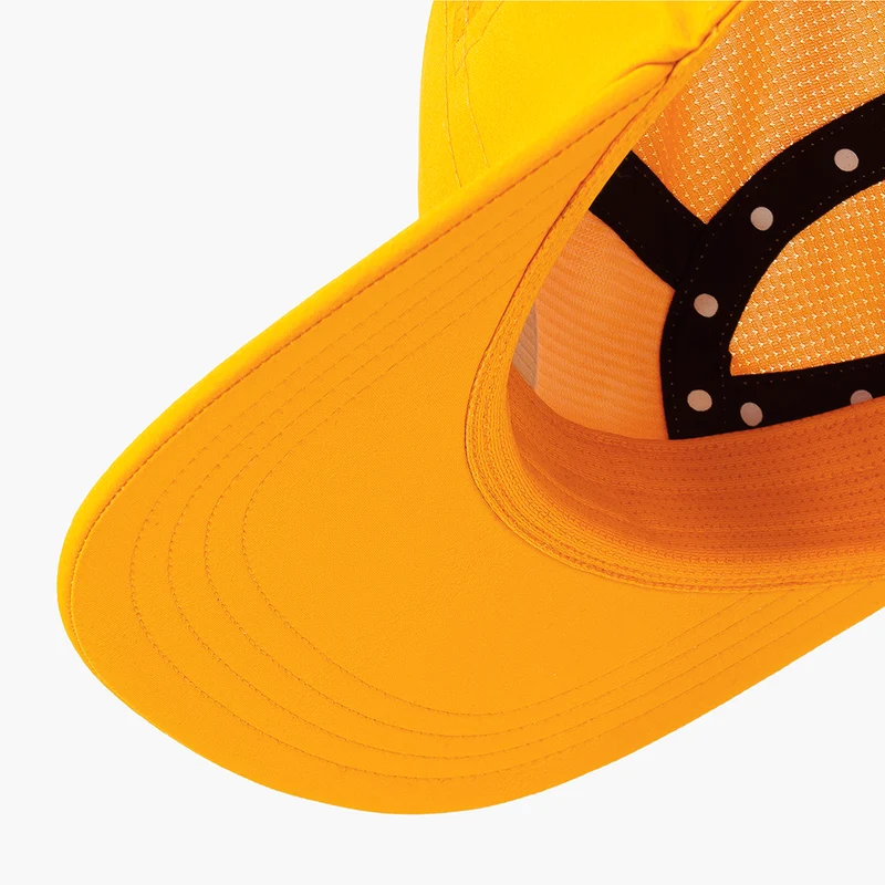 Close-up of the underside of the brim on the Ciele GOCap Comp Ninety in Solis with black sweatband