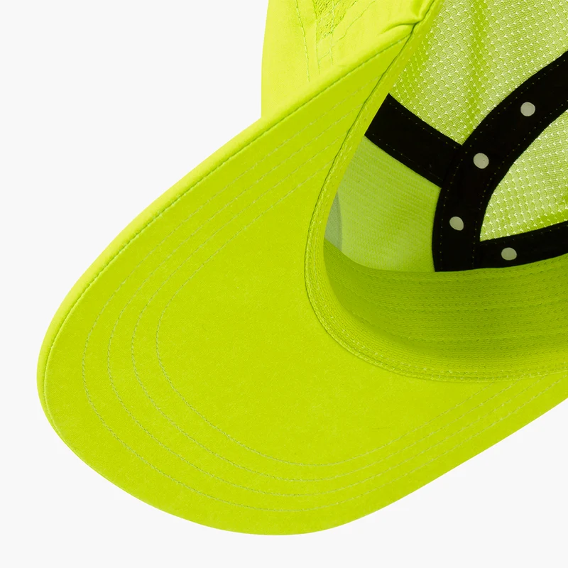 Close-up of the underside of the brim on the Ciele GOCap Comp Ninety in Gekko with black sweatband