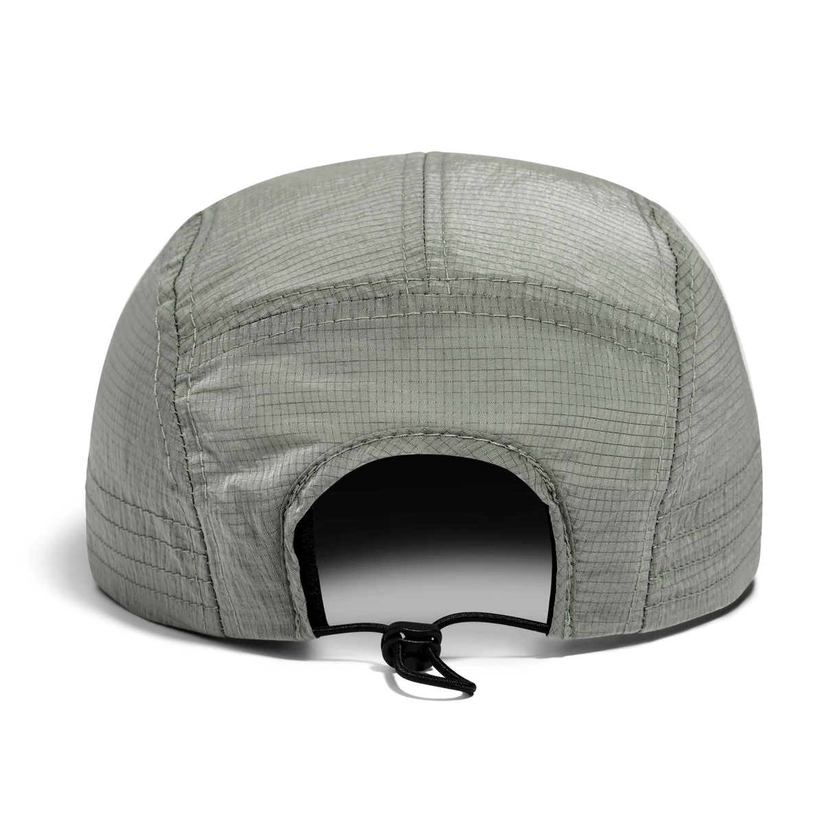 Back view of the Norda Luster Cap in Sage showing the bungee cord adjuster