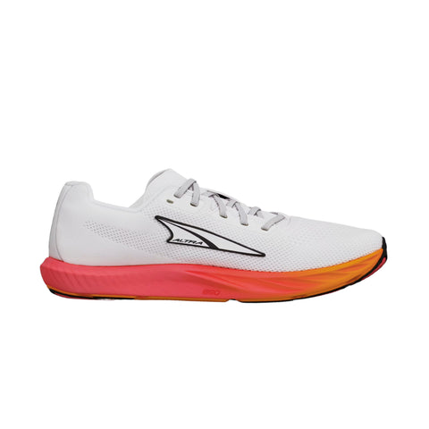 Escalante 4 - Women by Altra Footwear in white with orange and pink sole, lightweight road running shoe with FootShape fit and flexibility for fast training