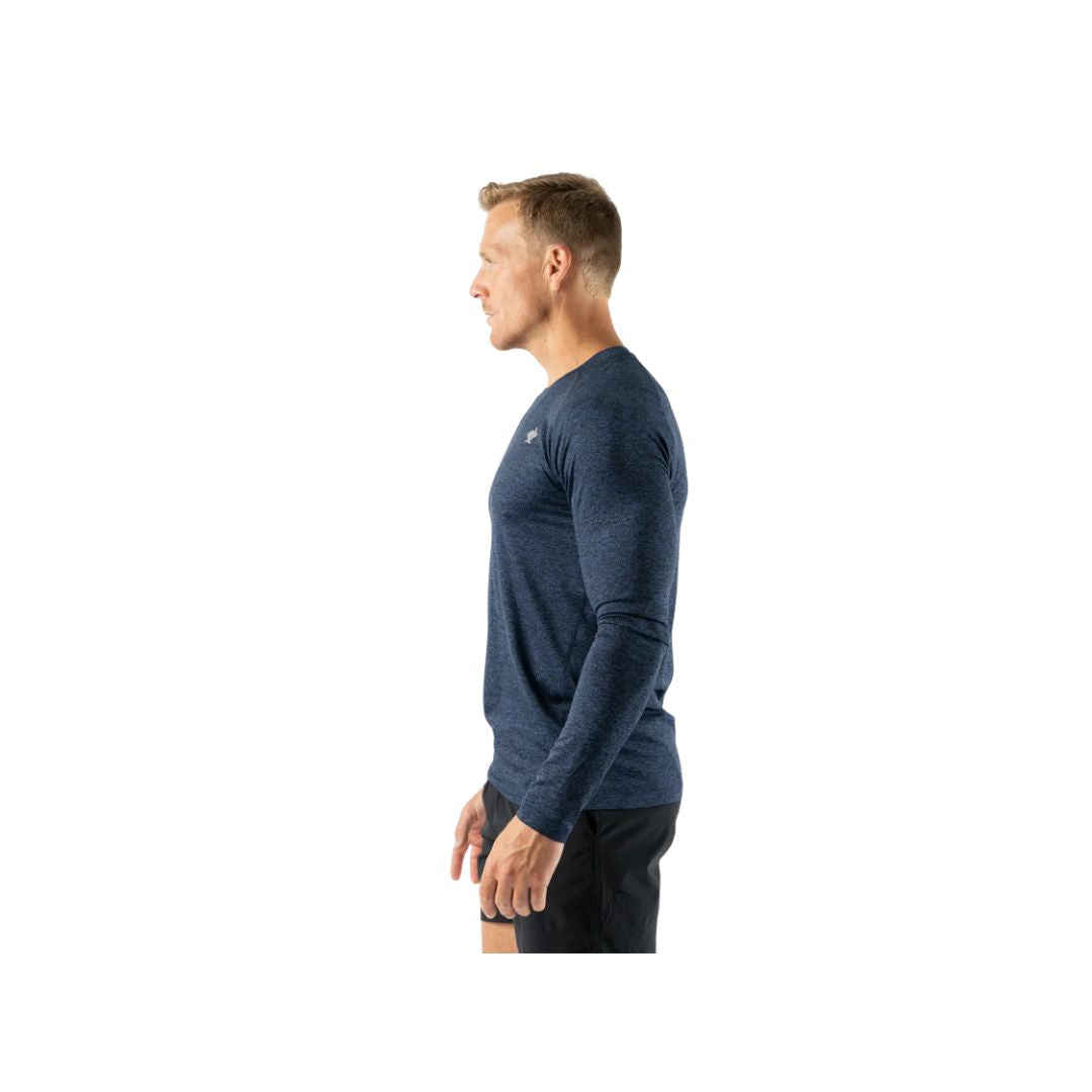 EZ Tee LS - Men by Rabbit in moonlight blue, soft lightweight long sleeve shirt for running and training comfort