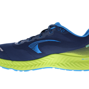 RoadFly Wide - Men by Inov8 in navy blue and lime green lightweight road running shoe designed for fast pavement and path running