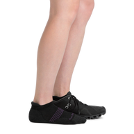 Element No Show Tab Lightweight w/Cushion Running Sock - Women by Darn Tough in black with purple cushioning for comfortable running miles