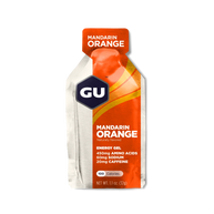 Original Energy Gel Mandarin Orange by GU Energy in orange and white, quick energy gel with amino acids and caffeine for running and endurance activities