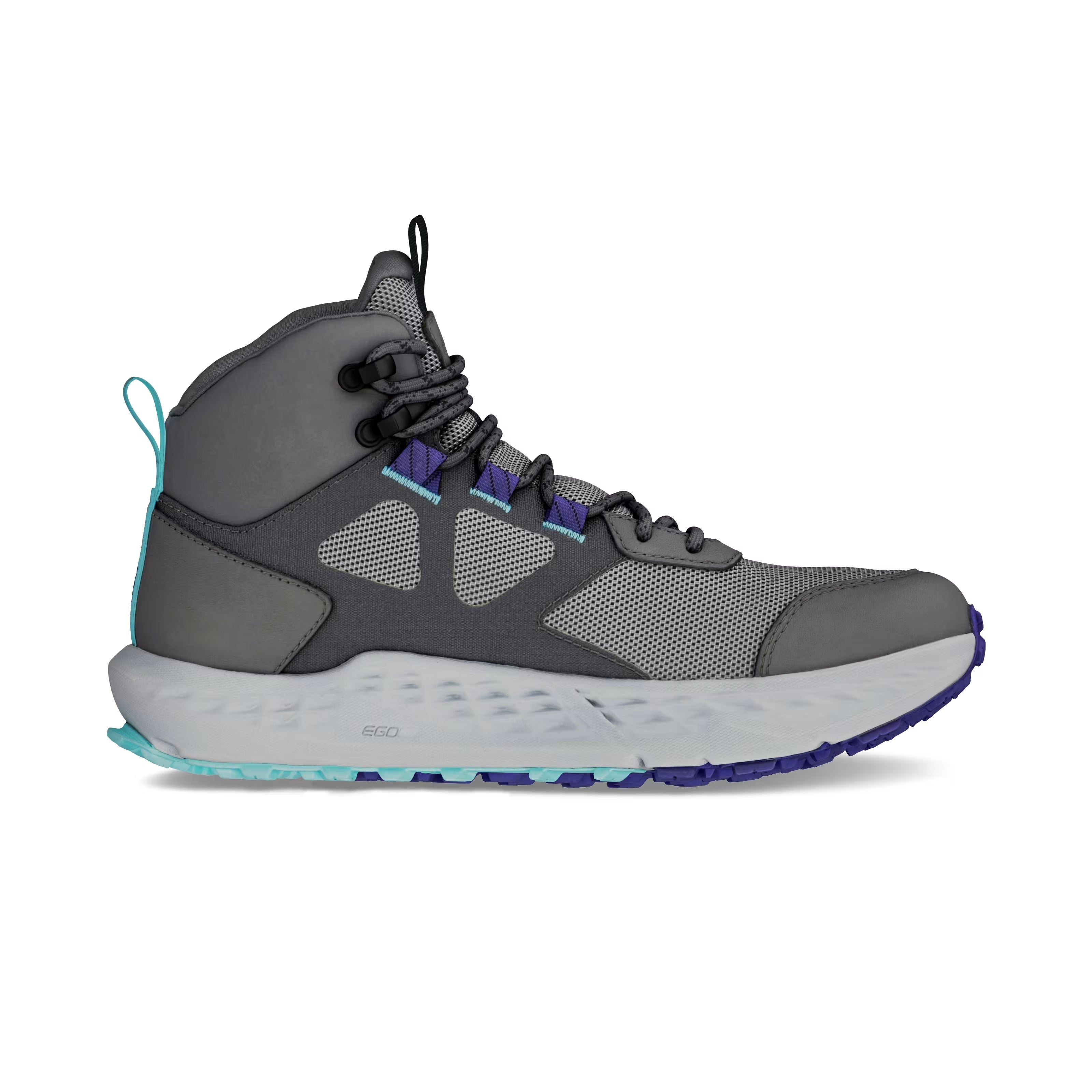Timp 5 Hiker GTX - Women by Altra Footwear in grey and purple waterproof hiking boot with cushioning and grip for wet outdoor conditions