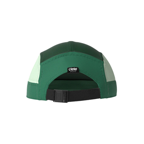 GOCap - C Plus Box by Ciele in green and light grey, lightweight soft brim running cap with reflective details, machine washable, for running and races
