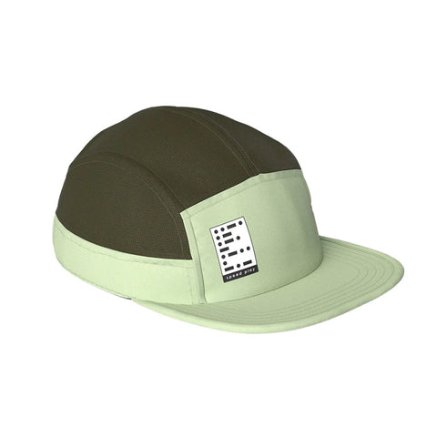 GOCap Carbon - Speed Play by Ciele in olive green and light green with carbon fibers for odor control and temperature regulation, running headwear designed in Canada