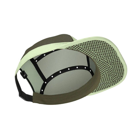GOCap Carbon - Speed Play by Ciele in olive and light green with carbon fiber COOLmatic|EXP for odor control and temperature regulation running cap
