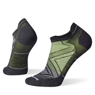 Run Zero Cushion Low Ankle Socks by SmartWool in black and green, durable running socks for comfort and support during long miles