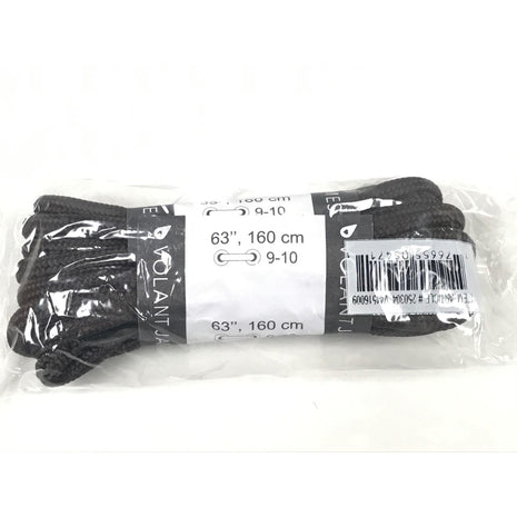 Flat Lace Thick (63") by Volent James in black, durable flat shoelaces ideal for running shoes size 9-10, 160 cm length