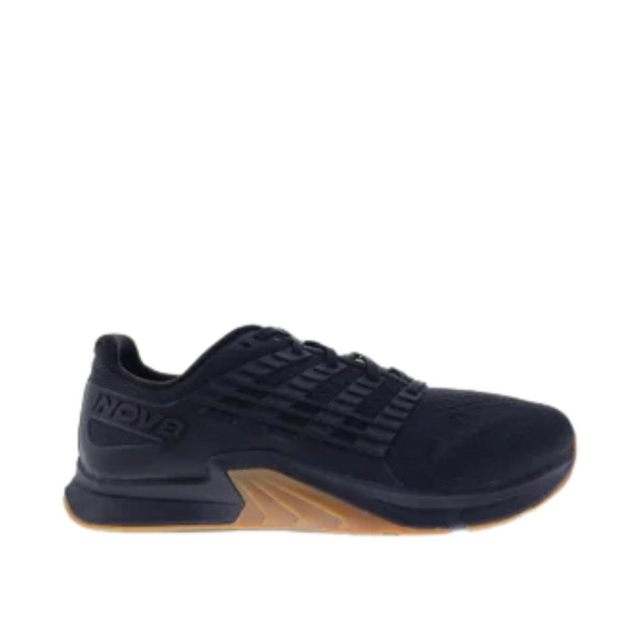 F-Lite Wide - Men by Inov8 in black with gum sole, flexible cross training shoe for running, lifting, jumping, and climbing