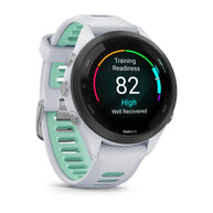 Forerunner® 265S by Garmin in white and mint, GPS running smartwatch with training readiness features for running and fitness tracking