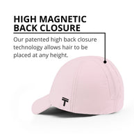 Performance 2.0 Ponytail Cap by Top Knot in light pink with patented high magnetic back closure for adjustable hair placement and comfort