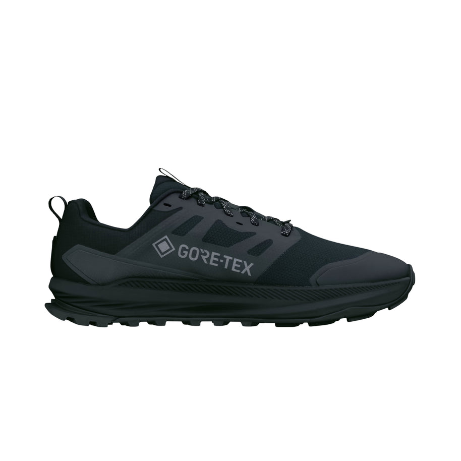 LONE PEAK 9+ GTX - Men by Altra Footwear in black with waterproof GORE-TEX upper and Vibram outsole for lightweight trail running and hiking