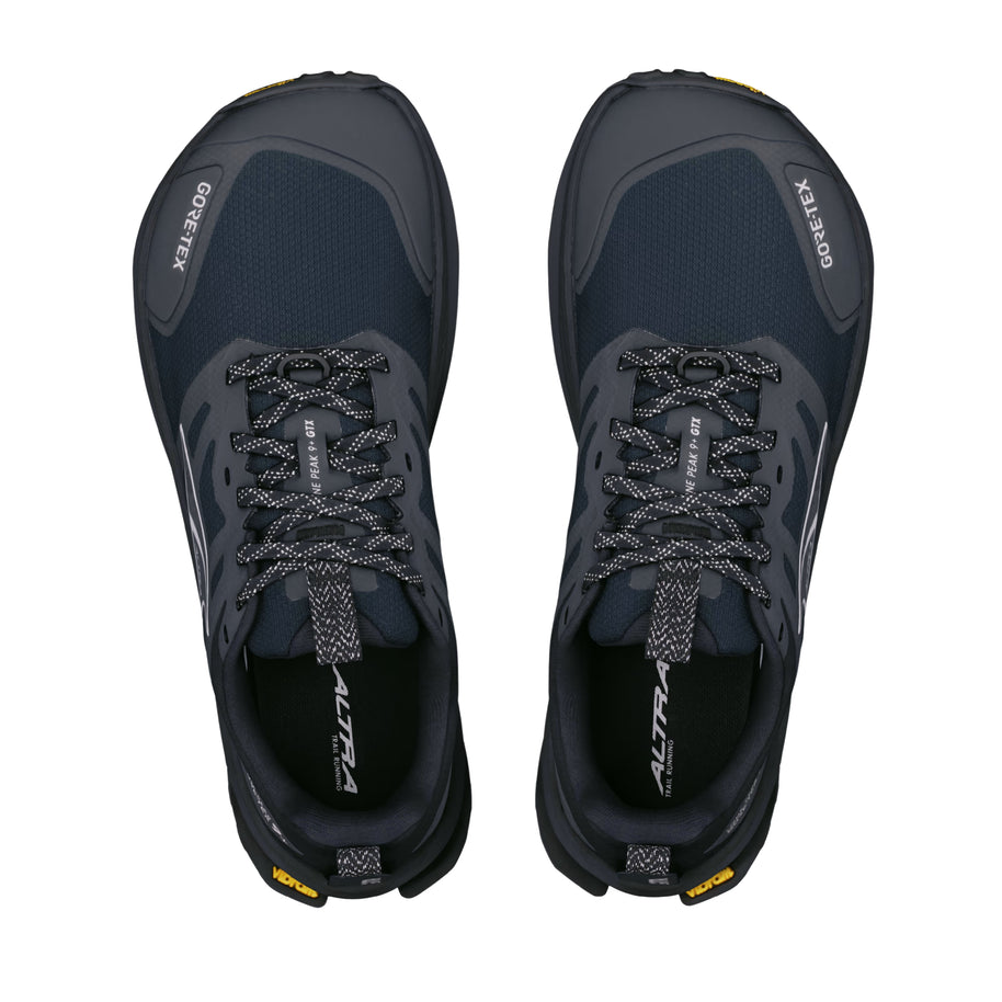 LONE PEAK 9+ GTX - Women by Altra Footwear in black and grey, lightweight waterproof trail shoe with Vibram outsole for running and hiking