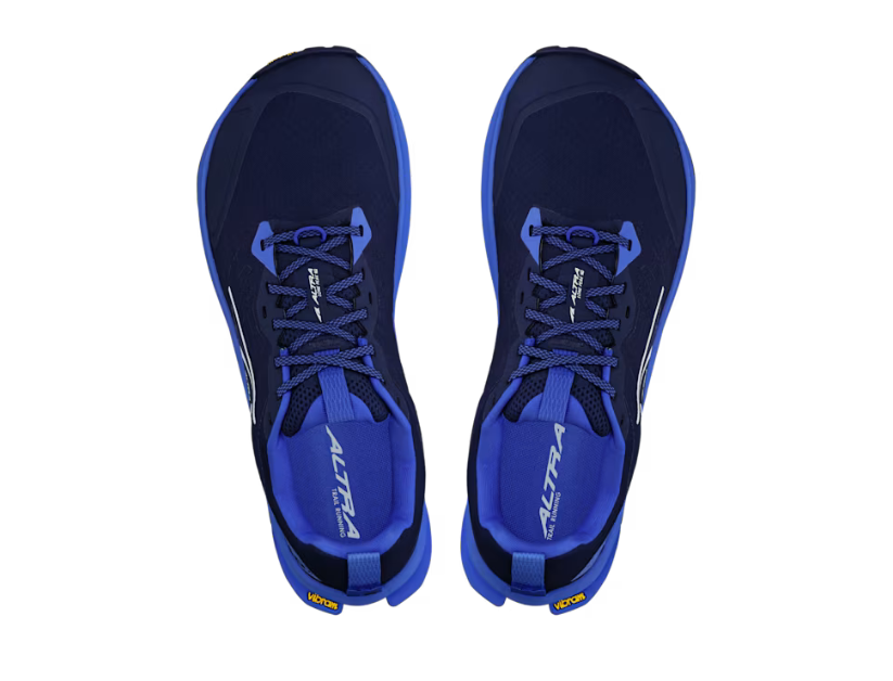Lone Peak 9+ - Men by Altra Footwear in navy and black with Vibram Megagrip outsole for trail running and rugged outdoor grip