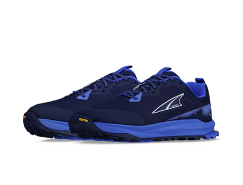 Lone Peak 9+ - Men by Altra Footwear in dark blue and black with Vibram Megagrip outsole for trail running and rugged outdoor use