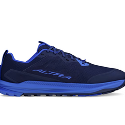 Lone Peak 9+ - Men by Altra Footwear in dark blue and black with Vibram Megagrip outsole for trail running and rugged outdoor use