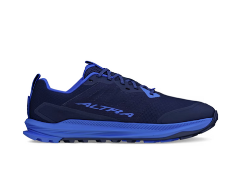 Lone Peak 9+ - Men by Altra Footwear in dark blue and black with Vibram Megagrip outsole for trail running and rugged outdoor use