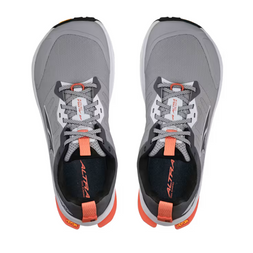 Lone Peak 9+ Wide - Women by Altra Footwear in grey and orange with Vibram Megagrip outsole for trail running and outdoor grip