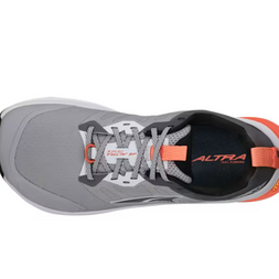 Lone Peak 9+ Wide - Women by Altra Footwear in grey and coral, trail running shoe with Vibram Megagrip outsole for rugged outdoor traction