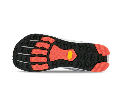 Lone Peak 9+ Wide - Women by Altra Footwear in black and orange with Vibram Megagrip outsole for superior traction on trail running and outdoor use