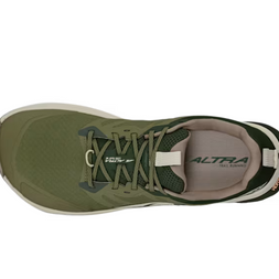 Lone Peak 9+ Wide - Men by Altra Footwear in olive green with Vibram Megagrip outsole and cushioned midsole for trail running and rugged terrain