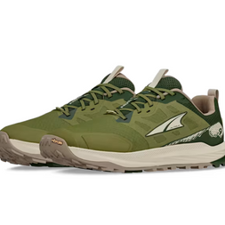 Lone Peak 9+ Wide - Men by Altra Footwear in green and beige with Vibram Megagrip outsole for trail running and rugged outdoor use