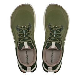 Lone Peak 9+ Wide - Men by Altra Footwear in green with Vibram Megagrip outsole, wide trail running shoe for rugged outdoor traction