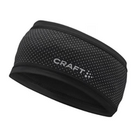 Lumen Fleece Headband 2 by Craft in black with reflective details, soft jersey fabric for cold weather running and intense outdoor use