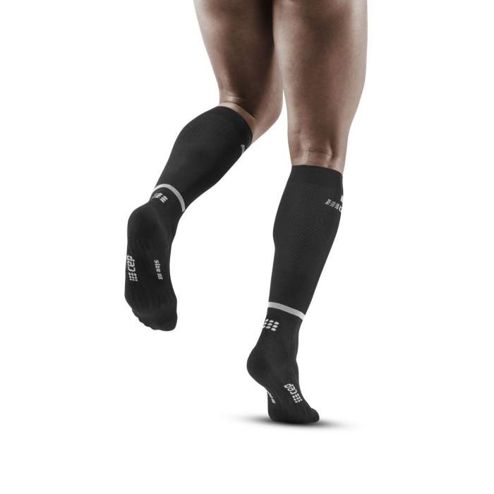 Run Compression Socks Tall - Men by CEP Sports in black, targeted medi compression to reduce muscle vibration for running and recovery
