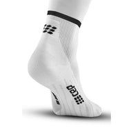Run Compression Socks Tall - Men by CEP Sports in white with black accents, targeted medi compression for muscle support during running and recovery