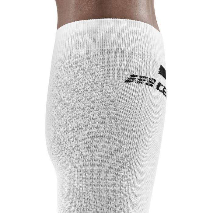 Run Compression Socks Tall - Men by CEP Sports in white, targeted medi compression for muscle support during running and recovery